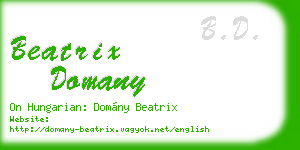beatrix domany business card