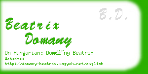 beatrix domany business card